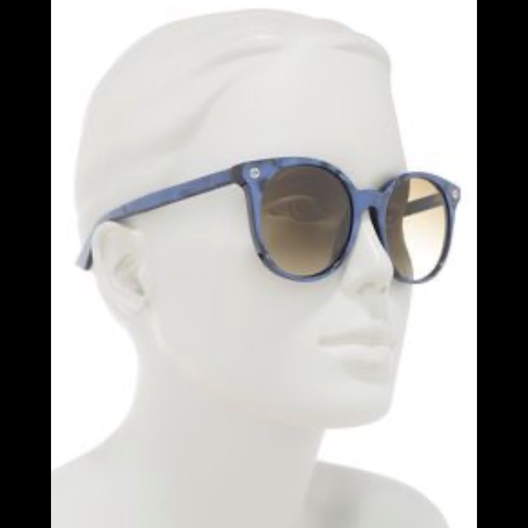 Gucci Women's Round Blue Sunglasses – 52mm Gradient Lenses – Acetate Frame - Picture 1 of 13